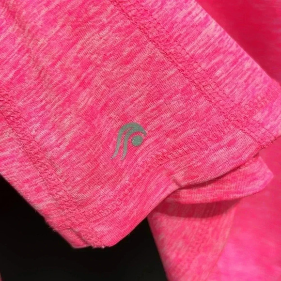 Ideology Athletic long sleeve, v-neck, lightweight top, polyester,heathered pink - Picture 5 of 8